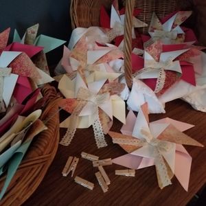 (20) Handmde/Custom Pinwheels inspired by Antique, Vintage, Houswarming, Spa etc